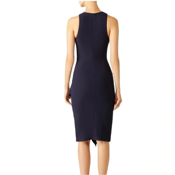Cinq a Sept Piper Ruffle Hem Navy Blue Sheath Dress | Size 4 - Picture 3 of 8